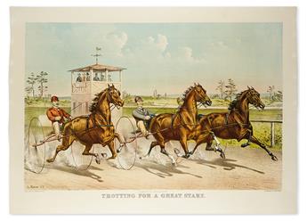 CURRIER & IVES. Trotting for a Great Stake * Pacing for a Grand Purse.